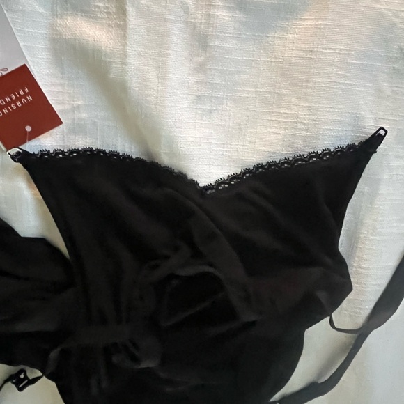 NWTISABEL & INGRID Drop-Cup Maternity/Nursing Cami Tank Top Sleepwear in Black - Picture 4 of 9